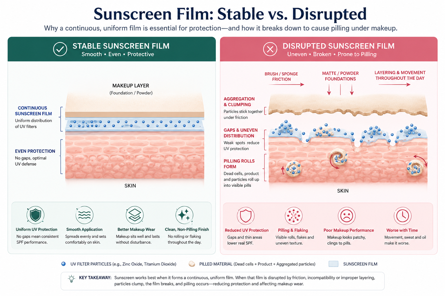 Sunscreen Film Stable vs. Disrupted